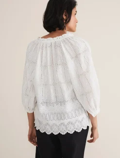 Shirts & Blouses^Phase Eight Sierra Broderie Blouse White