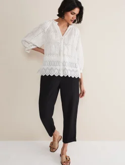 Shirts & Blouses^Phase Eight Sierra Broderie Blouse White