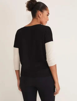 Knitwear^Phase Eight Skylar Colourblock Knit Black/Stone