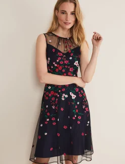 Dresses^Phase Eight Sloane Mesh Ditsy Floral Dress Navy/Multi