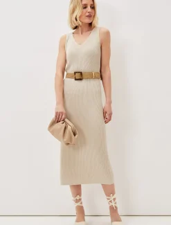 Bags^Phase Eight Soft Leather Pouch Nude