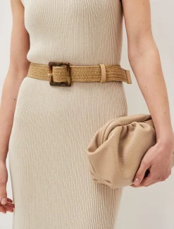 Bags^Phase Eight Soft Leather Pouch Nude