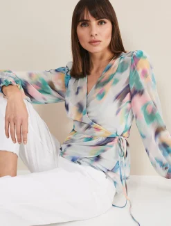 Shirts & Blouses^Phase Eight Sonya Printed Wrap Blouse Multi-Coloured