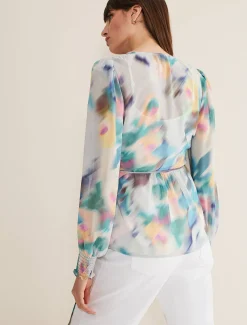 Shirts & Blouses^Phase Eight Sonya Printed Wrap Blouse Multi-Coloured