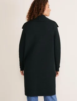 Coats^Phase Eight Sophia Ribbed Longline Coat Forest Green