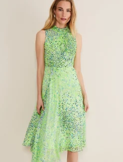 Dresses^Phase Eight Sophie Ditsy Midi Dress Lime/Multi
