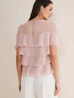 Shirts & Blouses^Phase Eight Stacey Ruffle Blouse Soft Pink