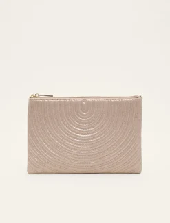 Bags^Phase Eight Stitched Clutch Bag Metallic