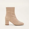Heels^Phase Eight Stitched Leather Ankle Boot Winter White