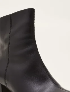 Heels^Phase Eight Stitched Leather Boot Black