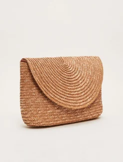 Bags^Phase Eight Straw Clutch Bag Natural