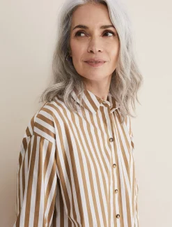 Shirts & Blouses^Phase Eight Stripe Camel Shirt Camel/Ivory