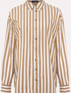 Shirts & Blouses^Phase Eight Stripe Camel Shirt Camel/Ivory