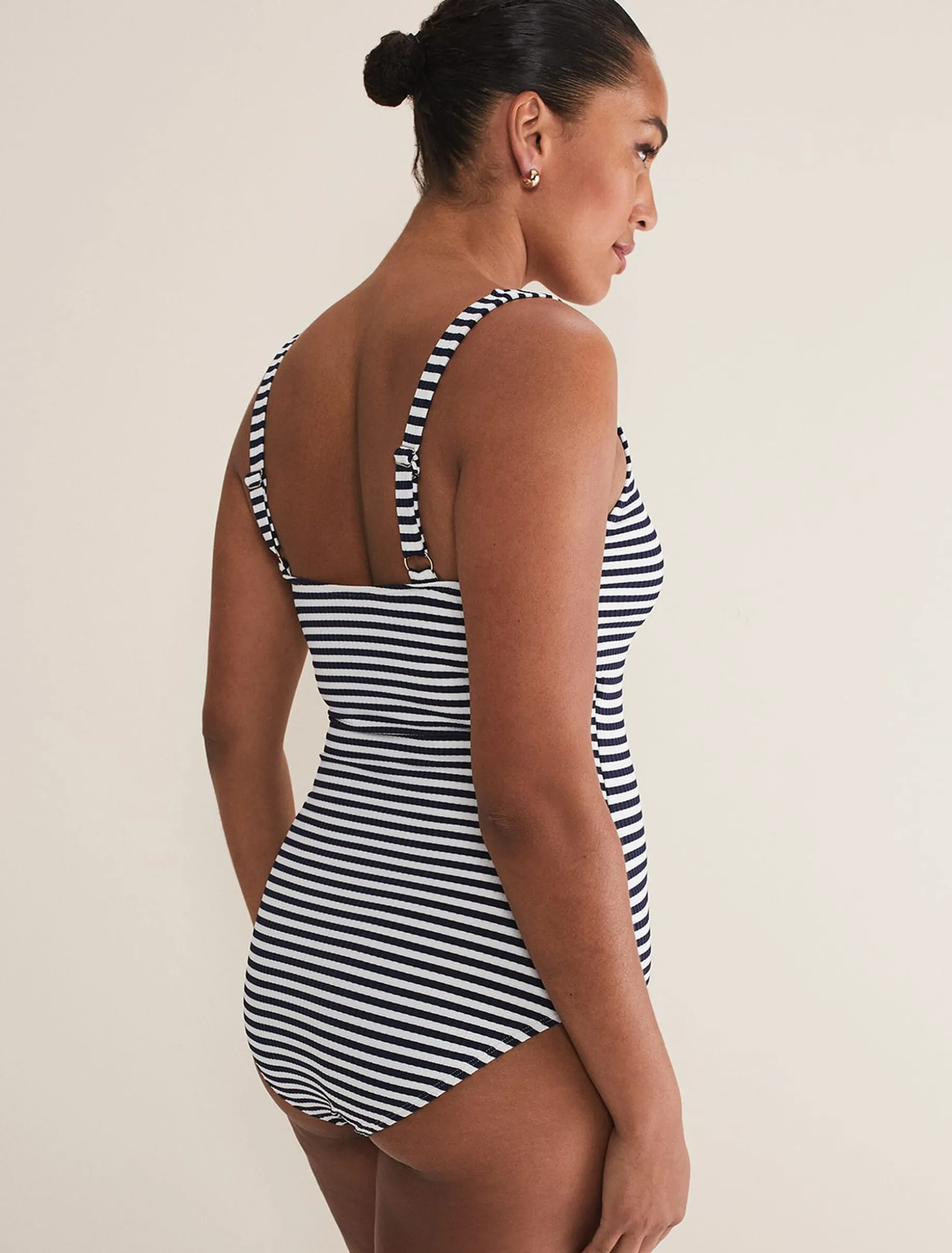 Swimwear^Phase Eight Striped Ribbed Swimsuit Navy/Ivory