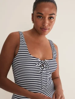 Swimwear^Phase Eight Striped Ribbed Swimsuit Navy/Ivory