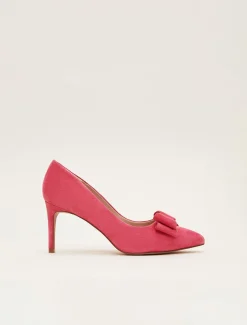 Occasion Shoes^Phase Eight Suede Bow Front Court Shoes Raspberry