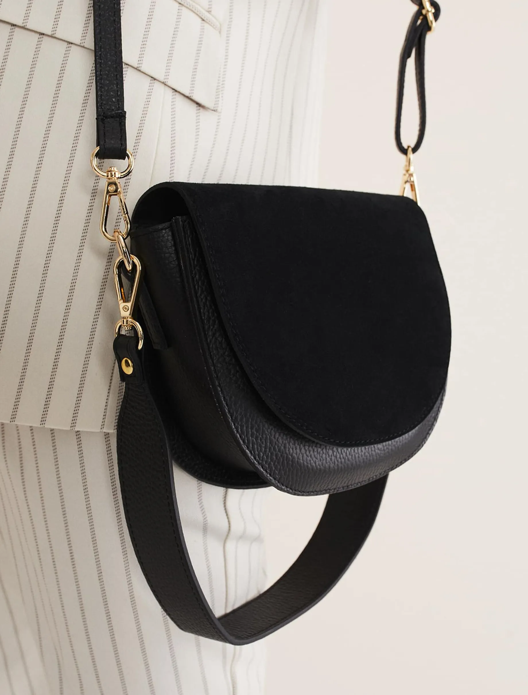 Bags^Phase Eight Suede Cross Body Bag Black