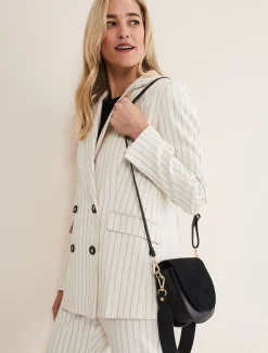 Bags^Phase Eight Suede Cross Body Bag Black