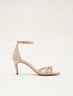 Occasion Shoes^Phase Eight Suede Knotted Barely There Sandal Cameo