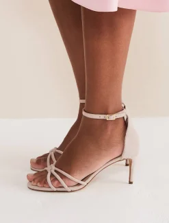 Occasion Shoes^Phase Eight Suede Knotted Barely There Sandal Cameo