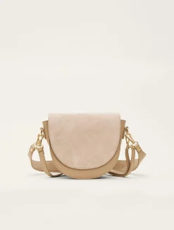 Bags^Phase Eight Suede Leather Cross Body Bag Stone