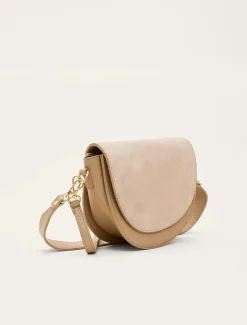 Bags^Phase Eight Suede Leather Cross Body Bag Stone