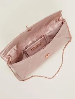 Bags^Phase Eight Suede Tassle Trim Clutch Bag Cameo