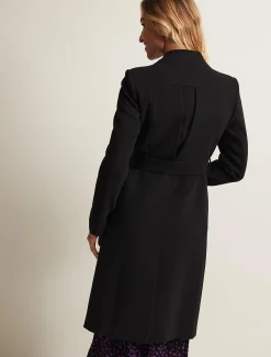 Coats^Phase Eight Susie Collarless Wrap Coat Black