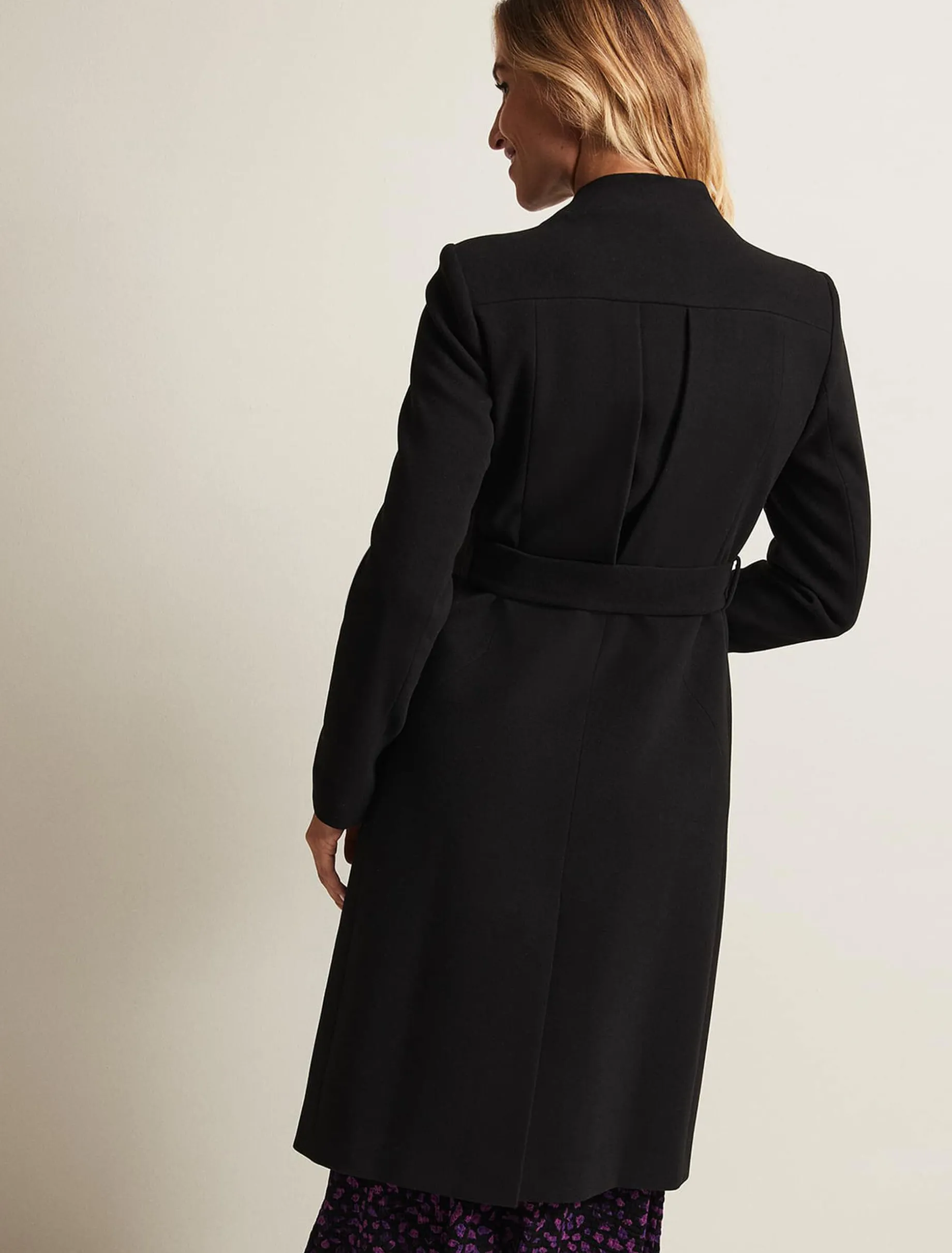Coats^Phase Eight Susie Collarless Wrap Coat Black