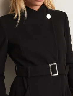 Coats^Phase Eight Susie Collarless Wrap Coat Black