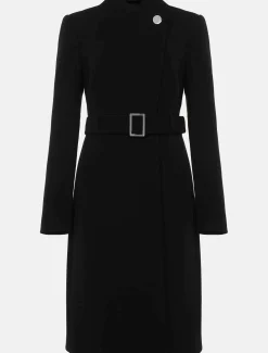 Coats^Phase Eight Susie Collarless Wrap Coat Black