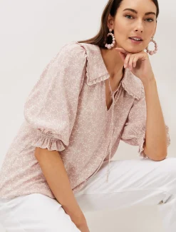 Shirts & Blouses^Phase Eight Sutton Collar Blouse Frosted Heather