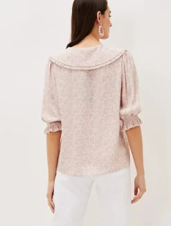 Shirts & Blouses^Phase Eight Sutton Collar Blouse Frosted Heather