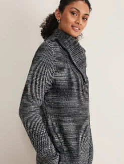 Coats^Phase Eight Talia Tweed Knit Coat Grey/Black
