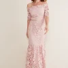Dresses^Phase Eight Tallulla Lace Bardot Maxi Dress Petal Pink