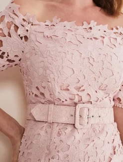 Dresses^Phase Eight Tallulla Lace Bardot Maxi Dress Petal Pink