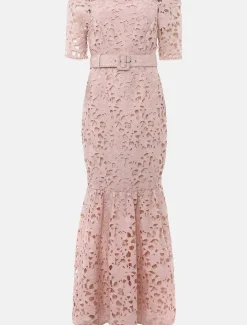 Dresses^Phase Eight Tallulla Lace Bardot Maxi Dress Petal Pink