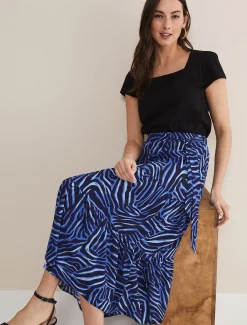 Skirts^Phase Eight Tana Zebra Skirt Blue Multi