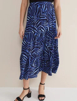 Skirts^Phase Eight Tana Zebra Skirt Blue Multi