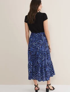 Skirts^Phase Eight Tana Zebra Skirt Blue Multi
