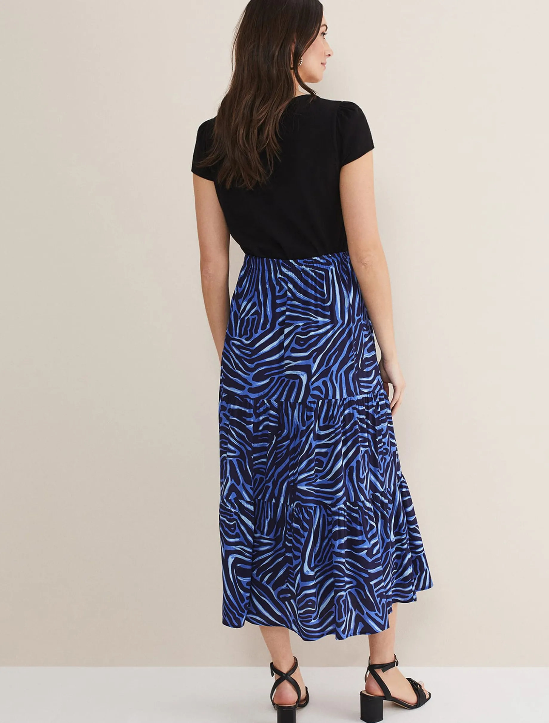 Skirts^Phase Eight Tana Zebra Skirt Blue Multi