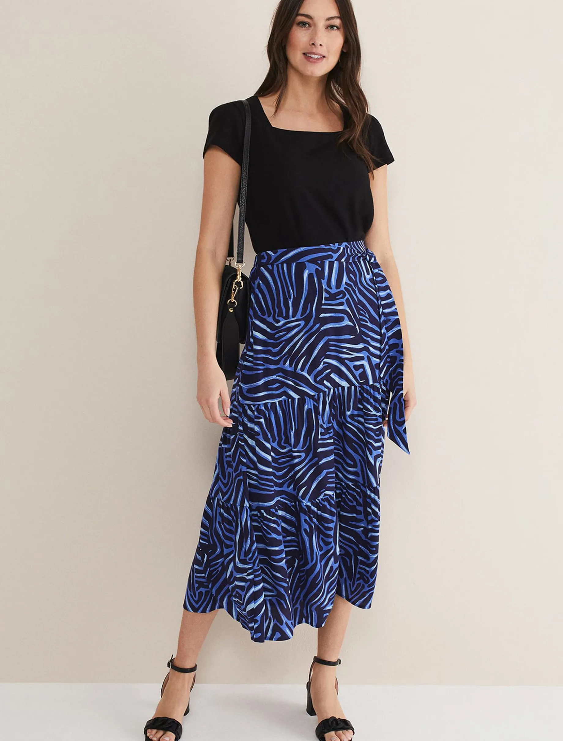 Skirts^Phase Eight Tana Zebra Skirt Blue Multi