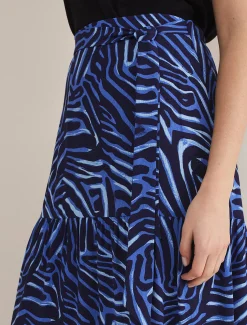 Skirts^Phase Eight Tana Zebra Skirt Blue Multi