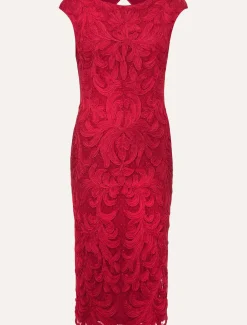 Dresses^Phase Eight Tania Tapework Dress Raspberry
