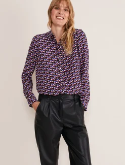 Shirts & Blouses^Phase Eight Tanjina Geo Shirt Orange/Blue