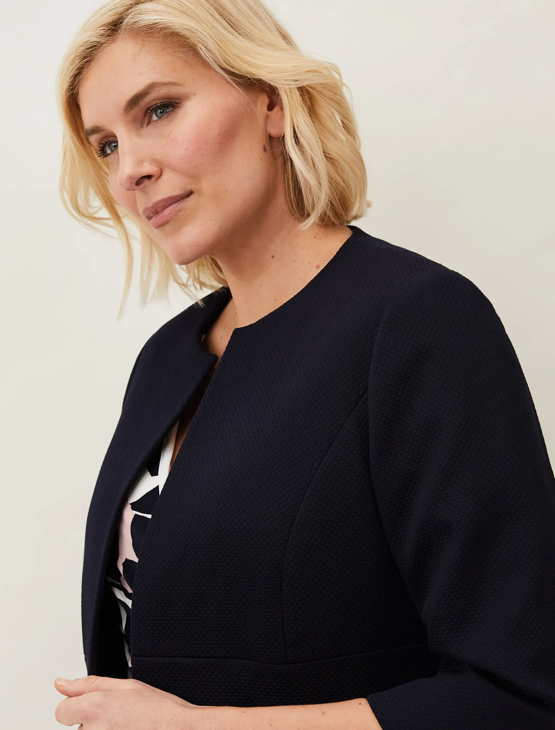 Jackets^Phase Eight Tara Textured Jacket Navy