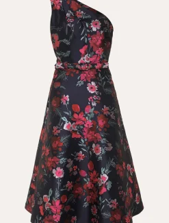 Dresses^Phase Eight Tasha One Shoulder Jacquard Dress Navy/Multi