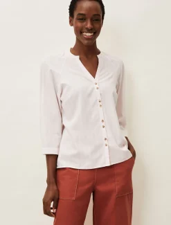 Shirts & Blouses^Phase Eight Tazanna Stripe Blouse Pale Pink/Ivory