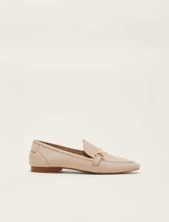 Flats^Phase Eight T-Bar Leather Loafers Neutral