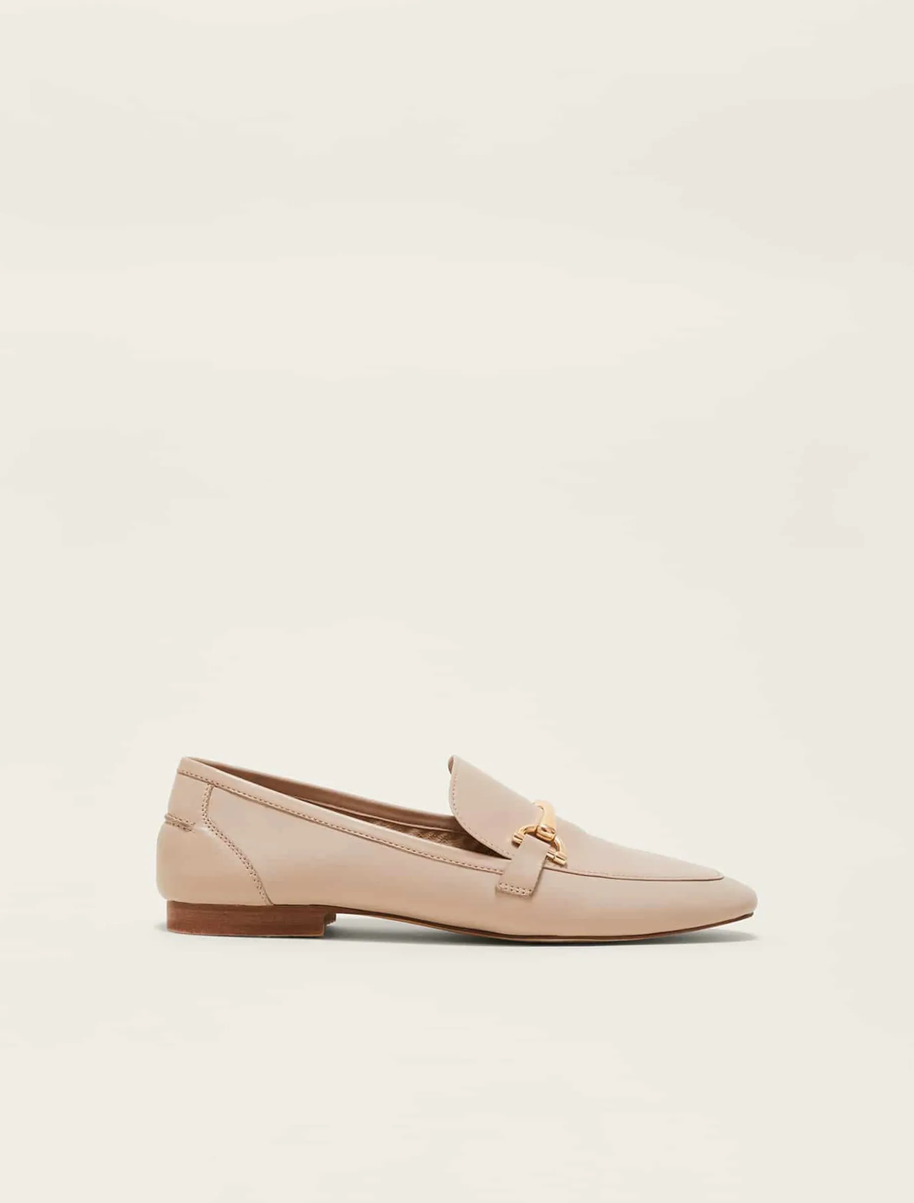 Flats^Phase Eight T-Bar Leather Loafers Neutral